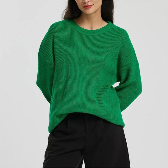 Damen Großer, weicher Strickpullover mit überschnittenen Schultern R&B