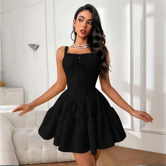 Damen verspieltes Mini-Kleid mit lässigem Schnitt und Rüschendetails R&B