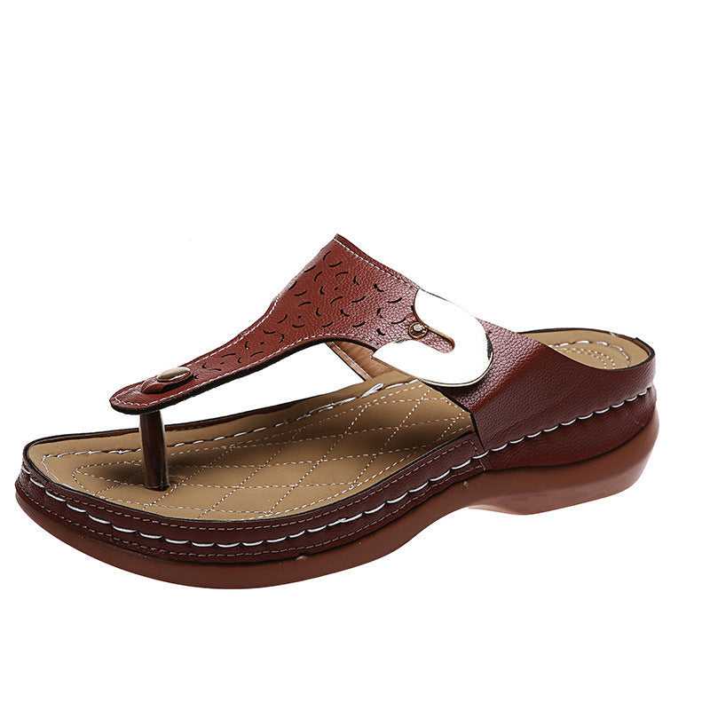Damen Komfortable Zehentrenner-Sandalen mit modischem Riemen-Design R&B