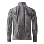 Herren modische Strickjacke mit hochabschließendem Reißverschluss und einzigartigem Muster R&B