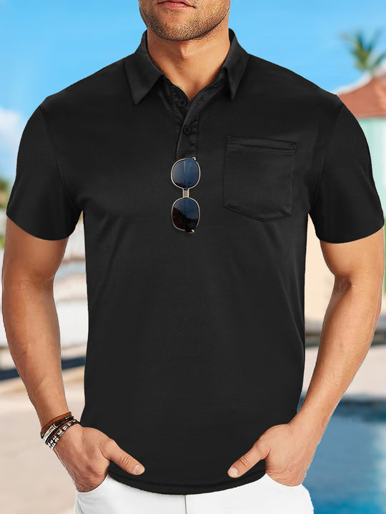 Herren nan funktionales Polohemd mit Brusttasche und atmungsaktiver Meshstruktur R&B