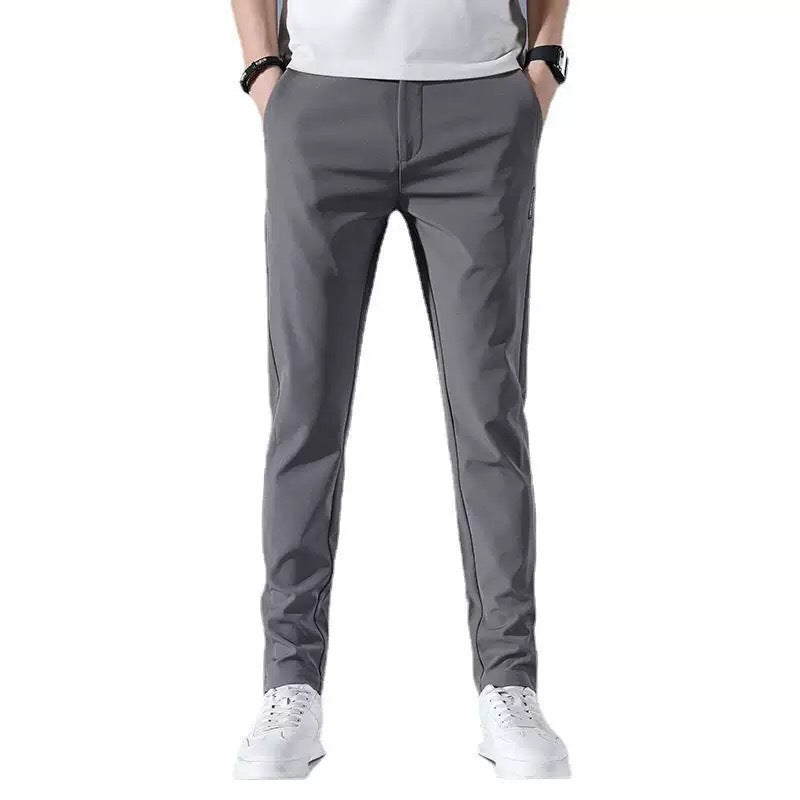 Herren moderne sportliche Chino-Hose mit elastischem Bund und funktionalen Taschen
