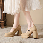 Damen Mary Jane Schuhe mit komfortablem Blockabsatz R&B