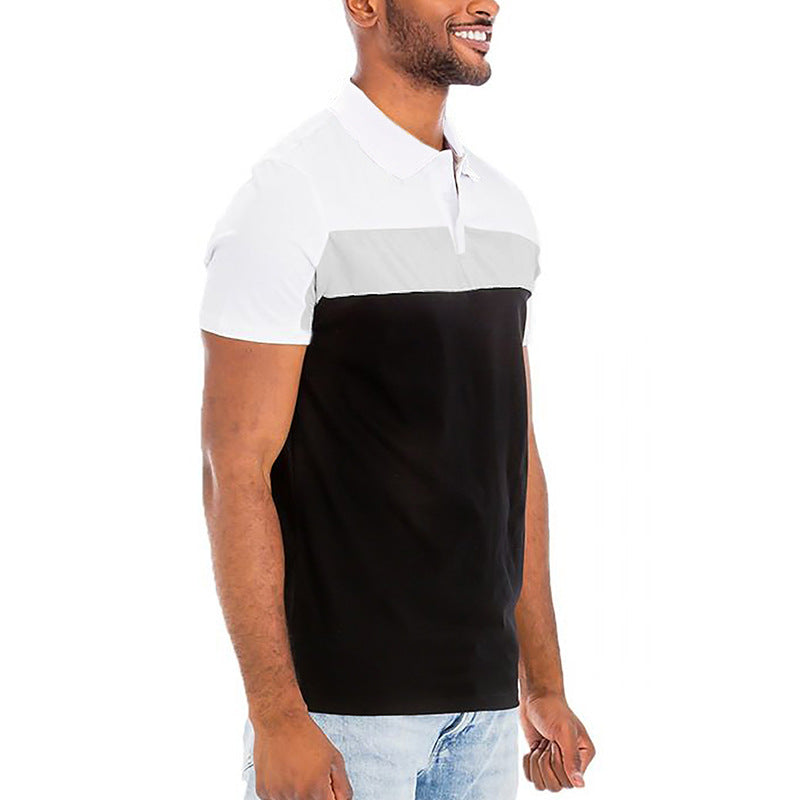 Herren Polo-Shirt mit modernen Farbblockelementen