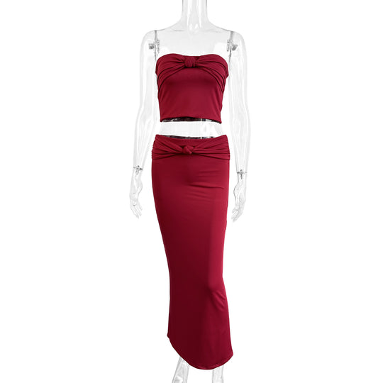 Damen Wickeloberteil mit Knotendetails und figurbetontem Design R&B