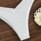 Damen Hochgeschnittener Triangel-Bikini mit dekorativem Ring