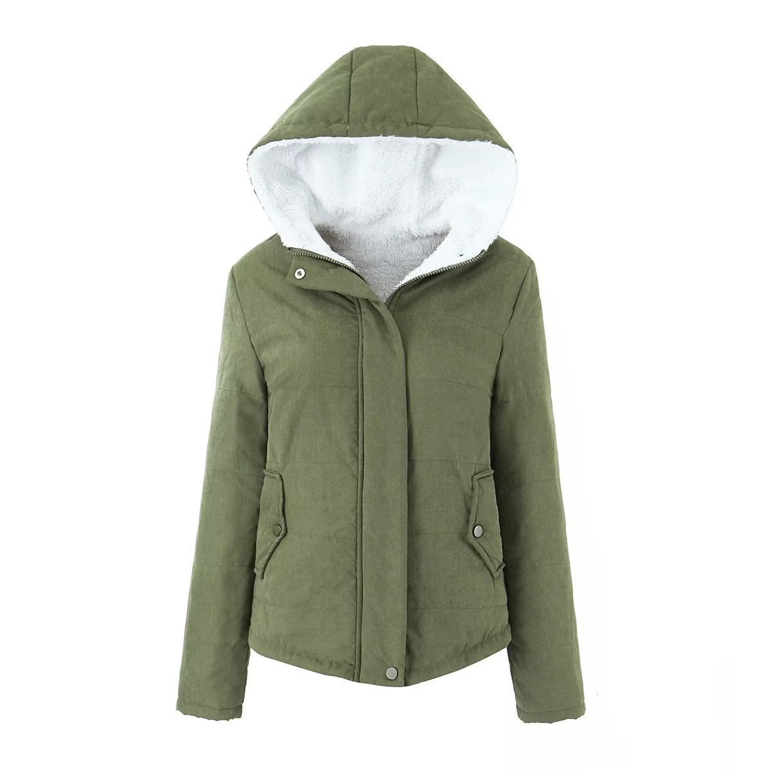 Damen gesteppte Übergangsjacke mit Kapuze und praktische Taschen R&B