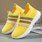 Damen Atmungsaktive und flexible Slip-On Sneakers mit elastischem Band R&B