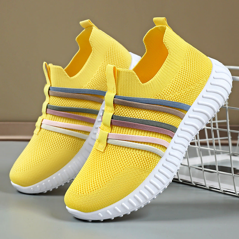 Damen Atmungsaktive und flexible Slip-On Sneakers mit elastischem Band R&B