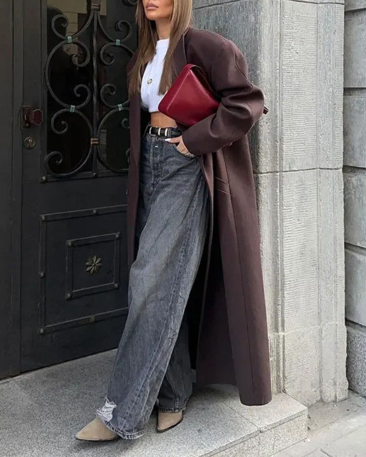 R&B | Park Avenue Doppelreihiger Langer Trenchcoat