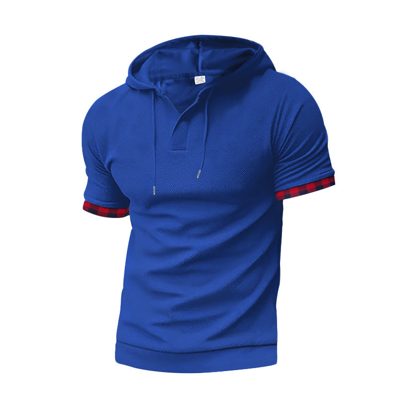 Herren modernes Kapuzenshirt mit strukturiertem Design und kontrastierenden Ärmeln R&B