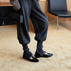 Damen Elegante Mary Jane Ballerinas aus hochwertigem Leder mit modischem Riemchen R&B