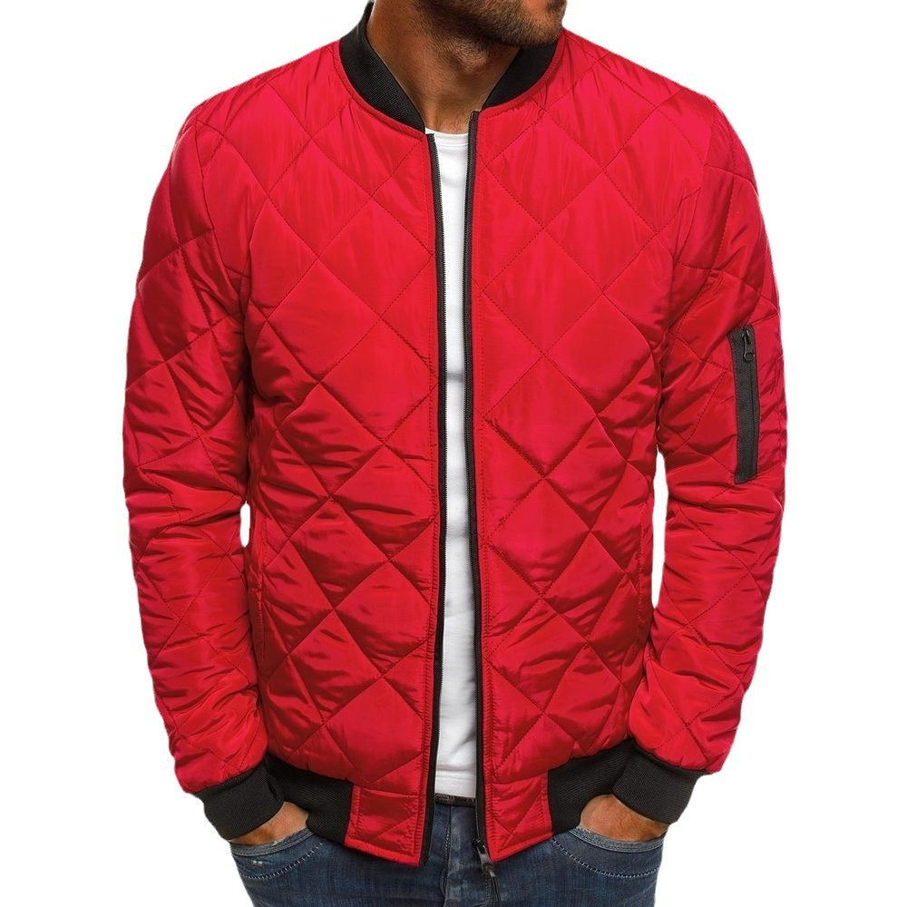 Herren Steppjacke mit hohem Kragen und seitlichen Reißverschlusstaschen R&B