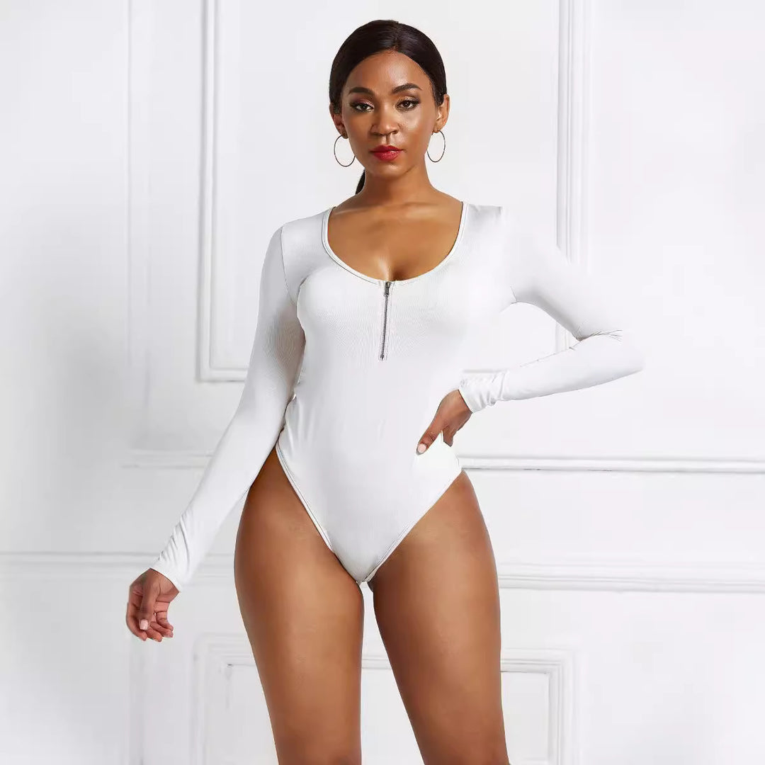 Damen Eleganter Langarmbody aus angenehmem Stretchmaterial R&B