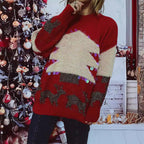 Damen festlicher Pullover mit weihnachtlichem Motiv und Glitzerapplikationen R&B