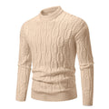 Herren Grobstrickpullover mit modernem Zopfmuster und Rundhalsausschnitt R&B