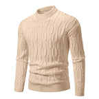 Herren Grobstrickpullover mit modernem Zopfmuster und Rundhalsausschnitt R&B