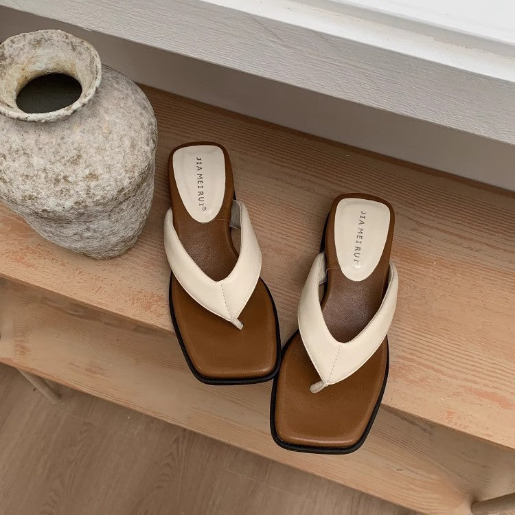 Damen elegante Flip-Flop Pantoletten mit modischem Design und rutschfester Sohle R&B
