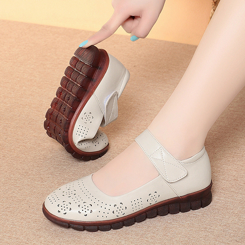 Damen Komfortable Ballerinas mit verziertem Riemen und atmungsaktivem Obermaterial R&B