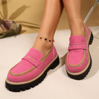 Damen Klassische Loafer mit rutschfester Sohle und glänzendem Finish R&B