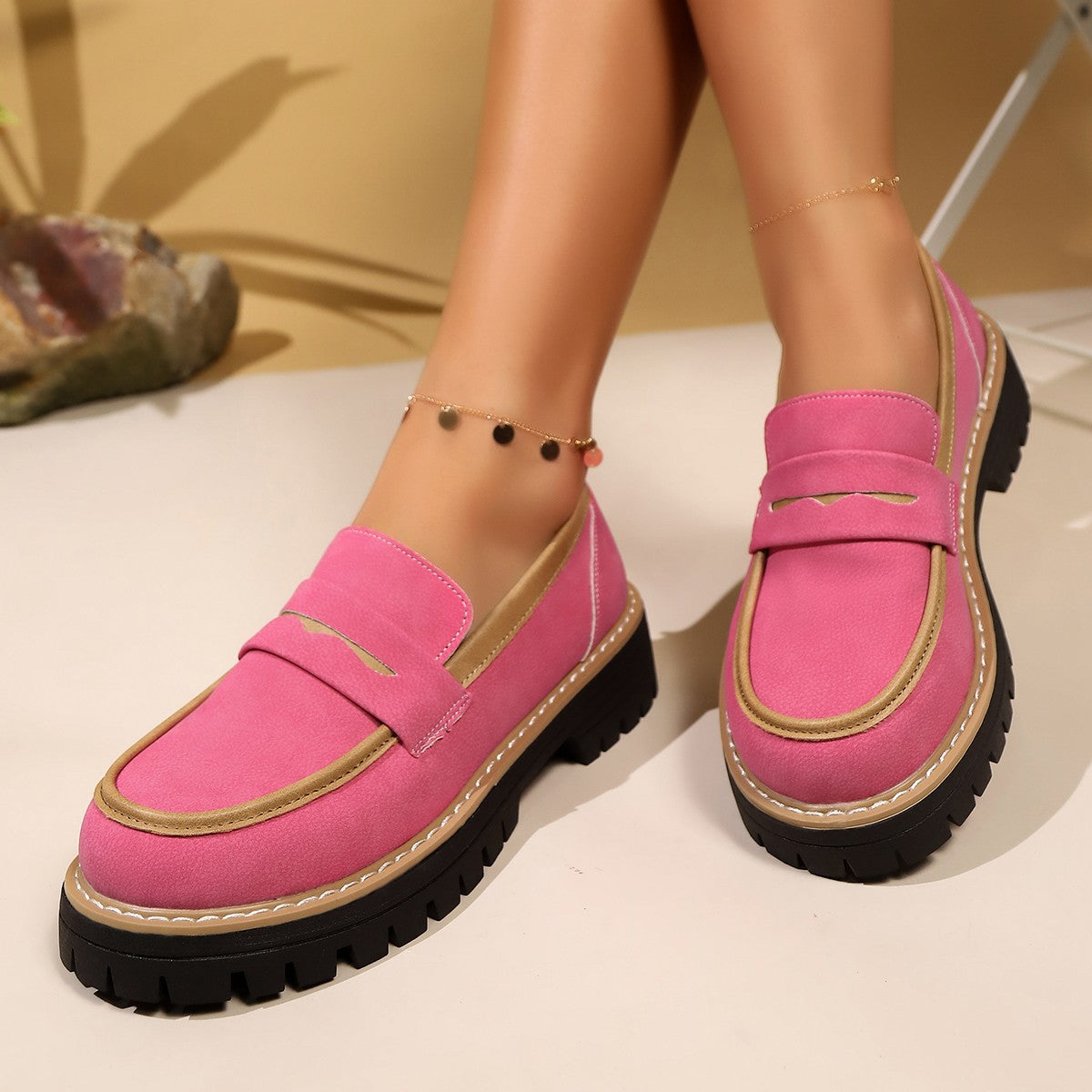 Damen Klassische Loafer mit rutschfester Sohle und glänzendem Finish R&B