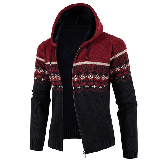 Herren Kapuzenpullover mit Norweger-Muster R&B