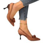 Damen Slingback Pumps mit modischem Schleifen-Detail und elegantem Absatz EB
