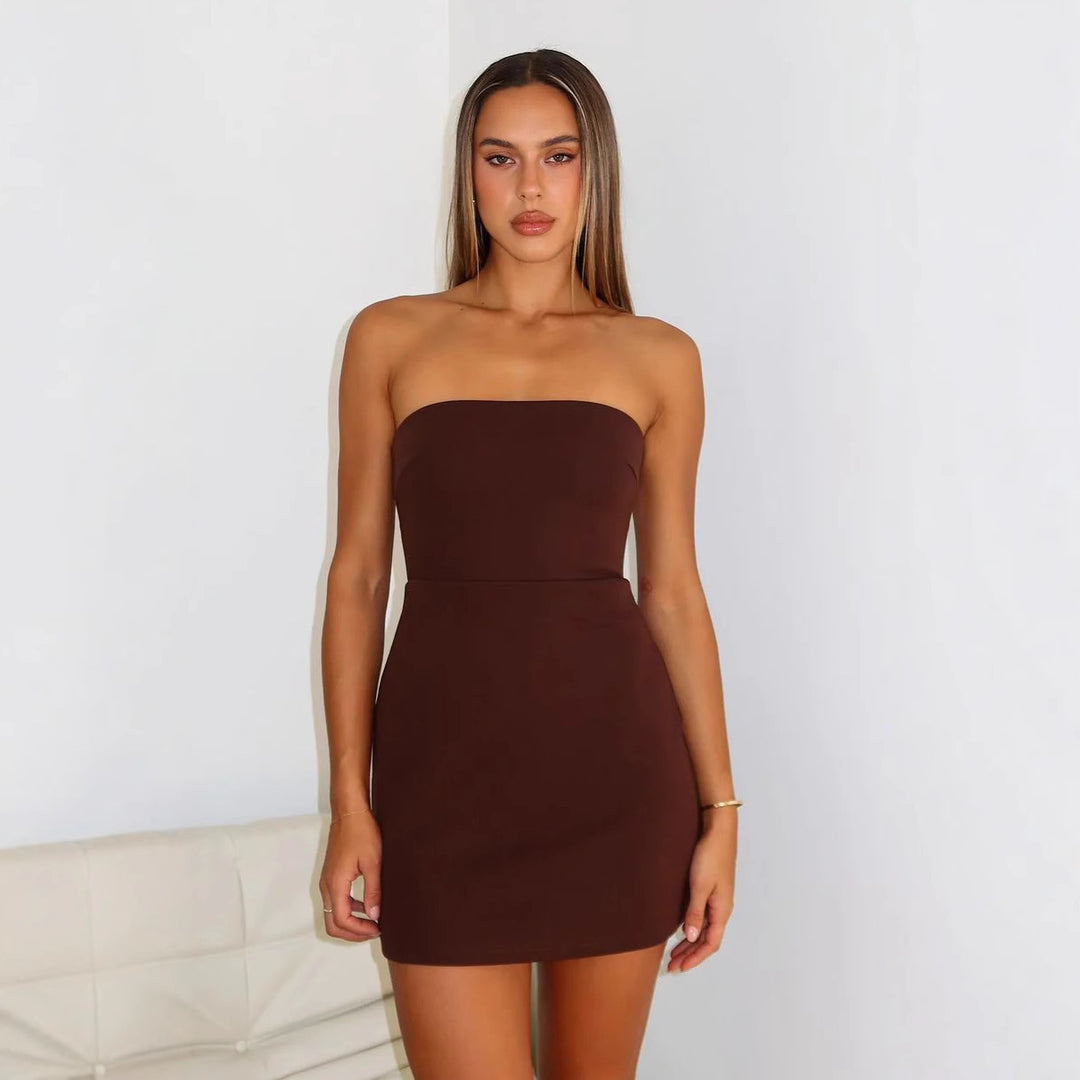 Damen Elegantes Bandeau-Minikleid R&B