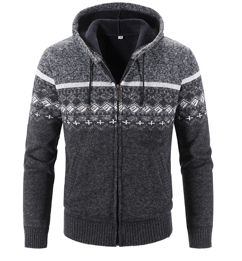 R&B | Gemusterter Hoodie Baumwolle und Polyester Warm und Stilvoll