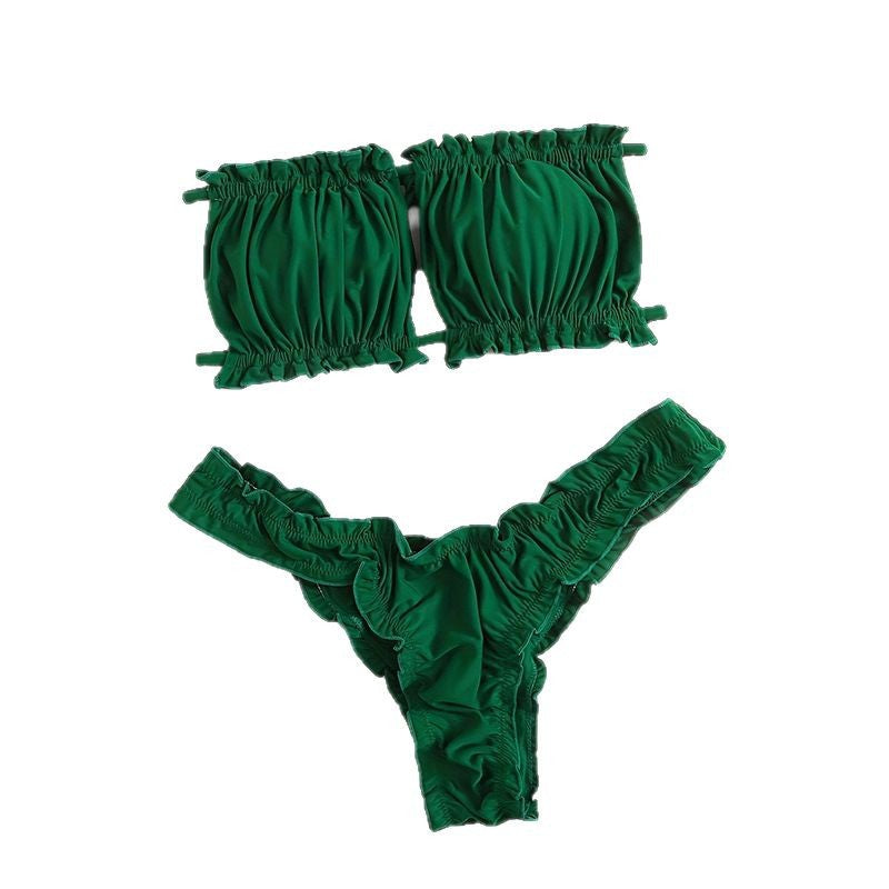 Damen Bandeau-Bikini-Set mit Raffung