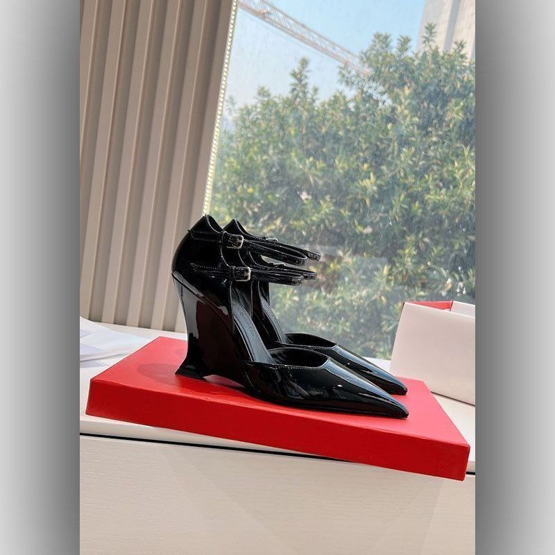Damen elegante Slingback-Pumps mit glänzender Lackoberfläche R&B