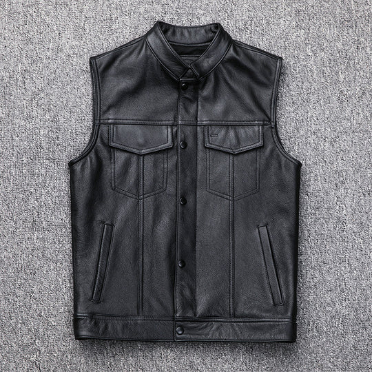 Herren elegante weste mit praktischen Taschen und Stehkragen R&B