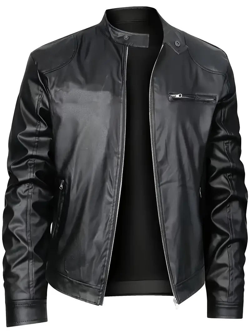 Herren elegante Kunstlederjacke mit modernem Design R&B