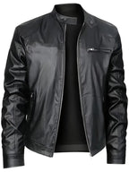Herren elegante Kunstlederjacke mit modernem Design R&B