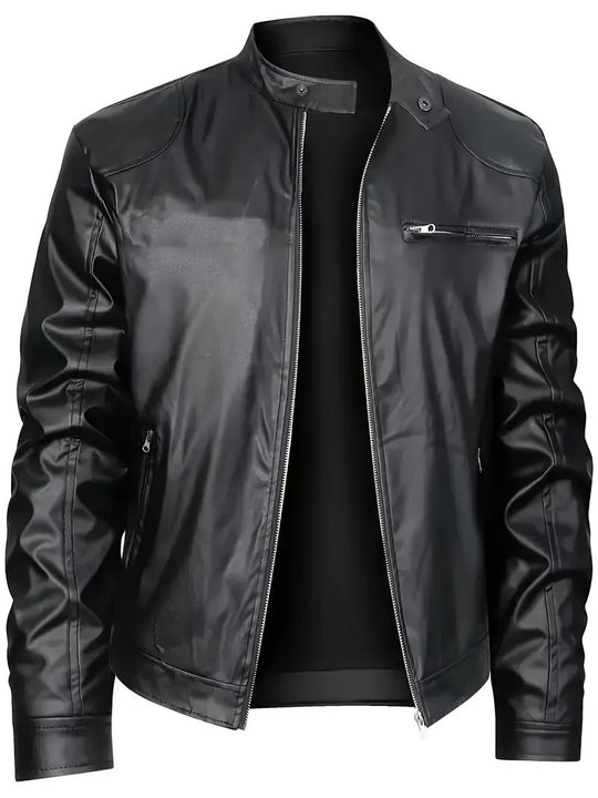 Herren elegante Kunstlederjacke mit modernem Design R&B