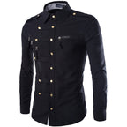Herren modisches Hemd mit multifunktionalen Taschen und hochwertigem Stoff R&B