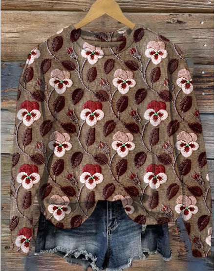 R&B | Lässiger Pullover mit Blumenmuster