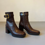 Damen Elegante Ankle Boots mit modischer Schnallen-Applikation R&B