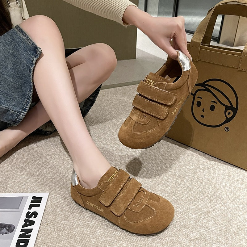 Damen Sportliche Velours Sneaker mit verstellbarem Klettverschluss und ergonomischer Sohle R&B