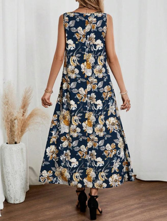 Damen Langes Sommerkleid mit floralem Muster und elegantem Schnitt R&B