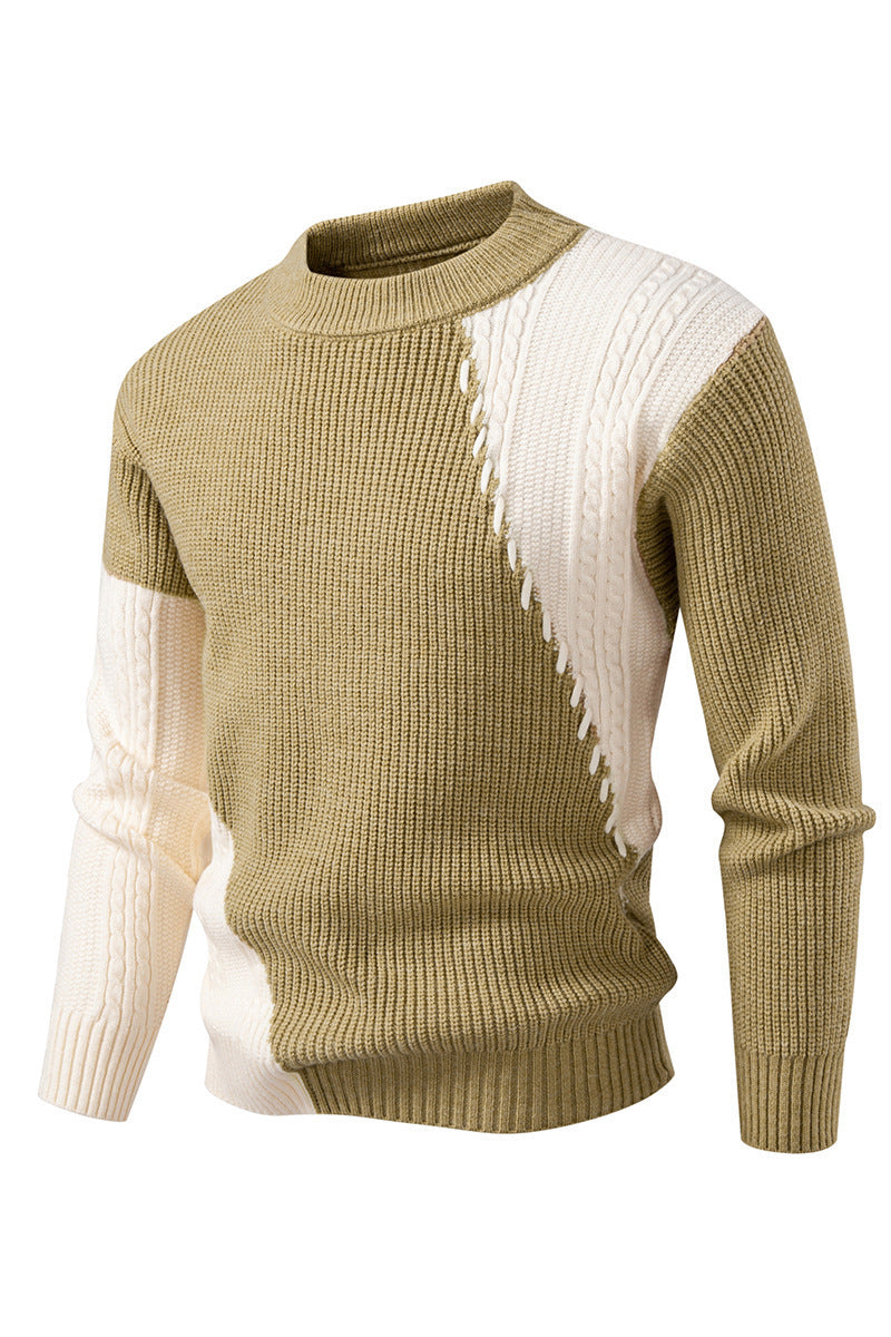 Herren modischer Strickpullover mit einzigartigem Zopfmuster und modernem Design R&B