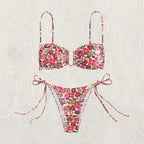 Damen Blütenmuster-Bikini mit verstellbaren Trägern R&B