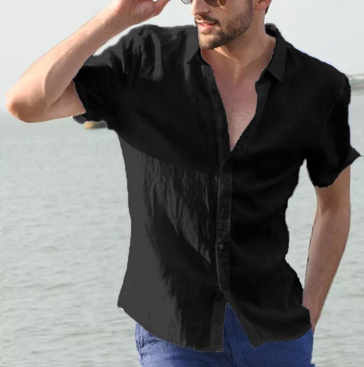 Herren Leichtes Leinenhemd R&B