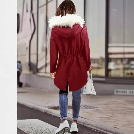 Damen gefütterte Winterjacke mit abnehmbarer Kapuze R&B