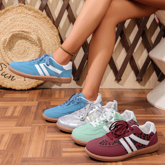 Damen Modische Sneakers mit schimmerndem Obermaterial und rutschfester Sohle R&B