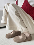 Damen bequeme Slipper mit praktischem Klettverschluss und weicher Sohle R&B