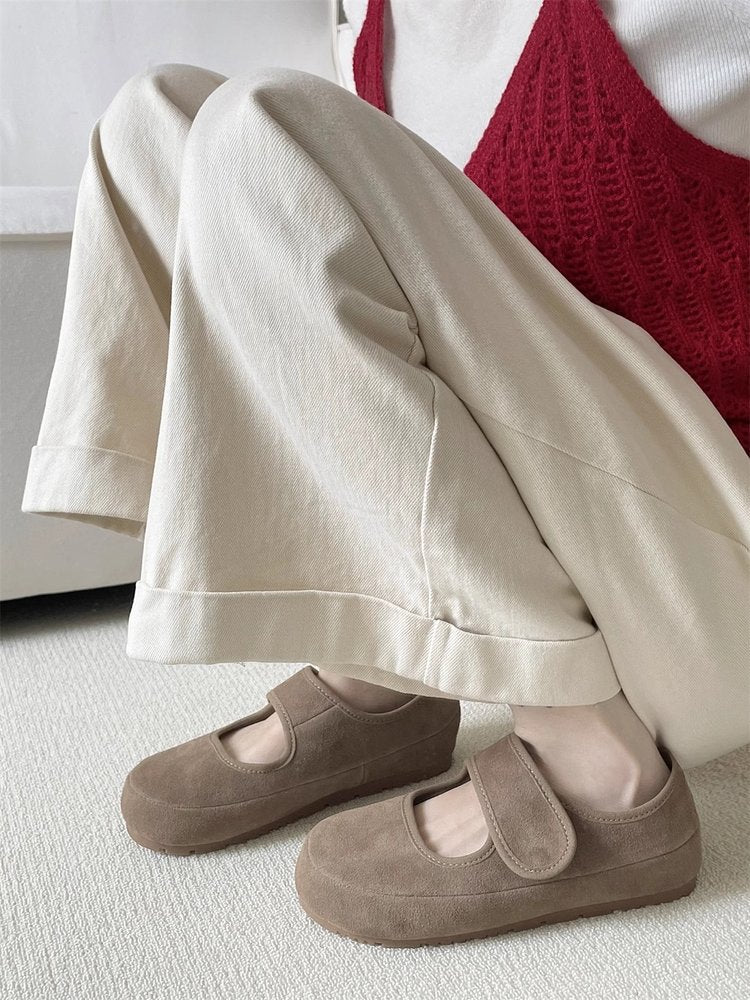 Damen bequeme Slipper mit praktischem Klettverschluss und weicher Sohle R&B