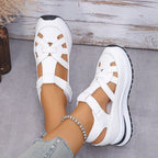 Damen Wedge-Sandalen mit verstellbarem Riemendesign und gepolsterter Innensohle R&B