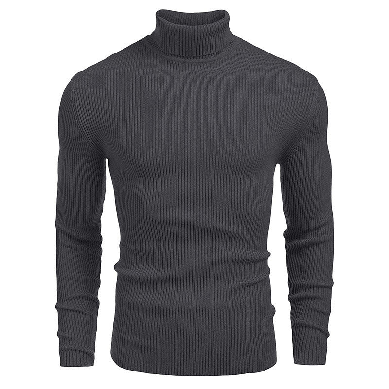 Herren Rollkragenpullover aus feinem Rippstrickmaterial