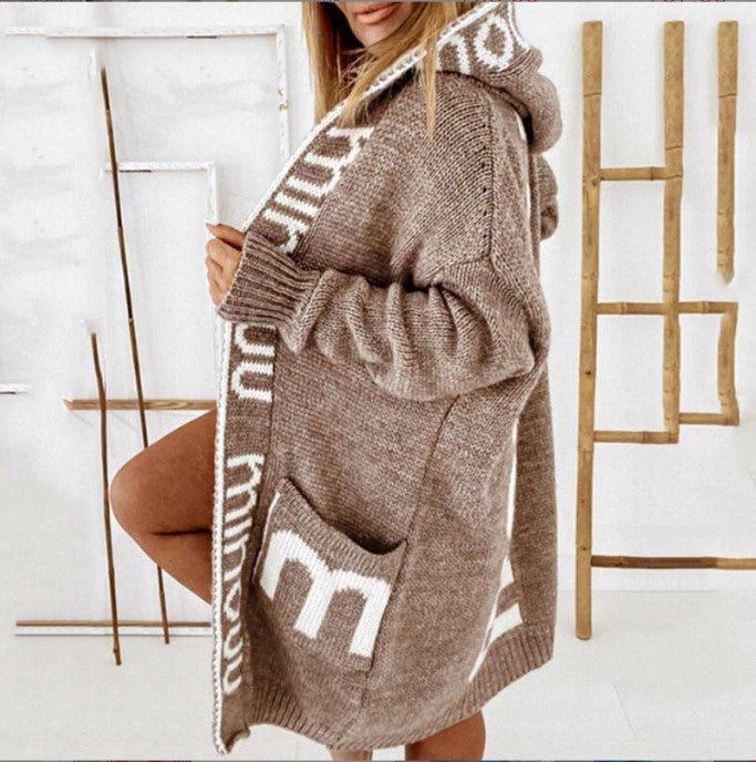 Damen gemütlicher Hooded Cardigan R&B